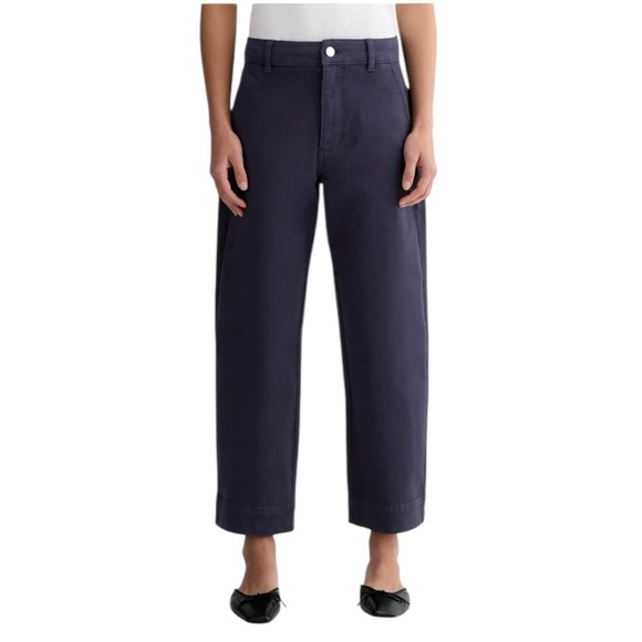 Everlane Navy Utility Straight Leg Cropped Rolled Hem Pant Size 8R #1862 - Picture 1 of 7